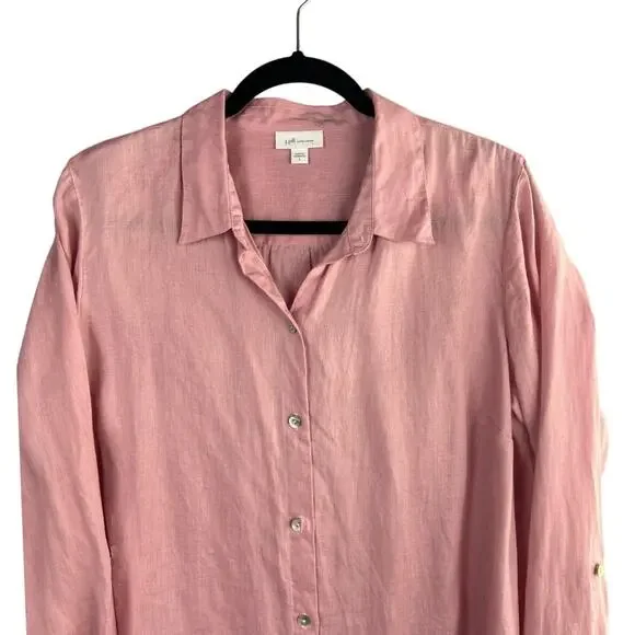 J Jill Love Linen Button Down Size L - Picture 2 of 6